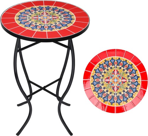 Red mosaic patio - red,
