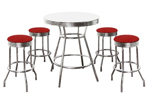White bar table chrome - bar,