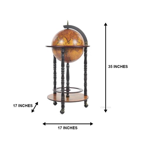 Vintage mahogany globe bar - globe,