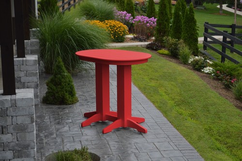 Poly lumber oval bar table - lumber,