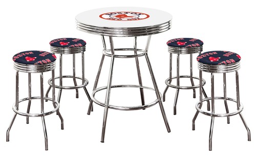 Mlb 5pc white pub - table, set